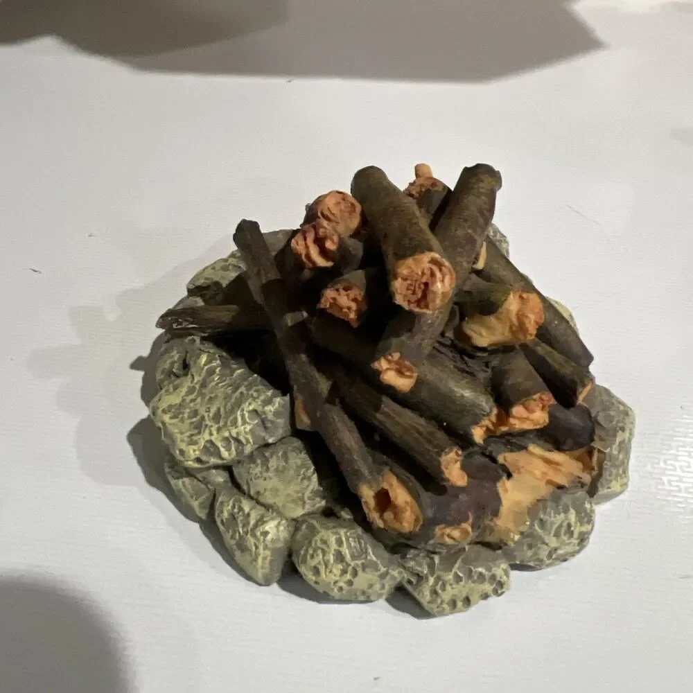 Grandeur Noel Nativity Accessories Set Replacement Fire Campfire Pit Logs Flames